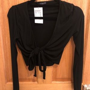 Brandy Melville long sleeve top with tie front